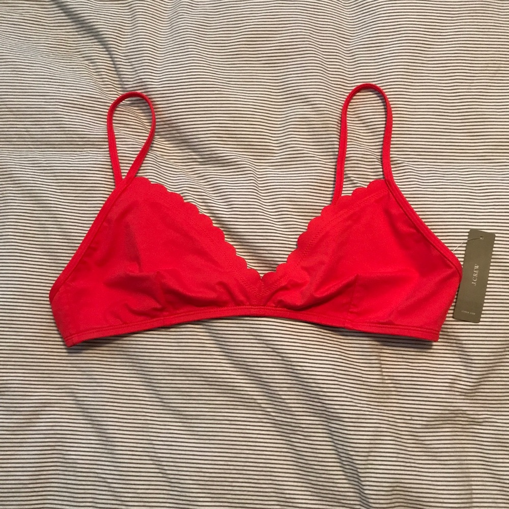 J Crew scalloped bikini top NWT